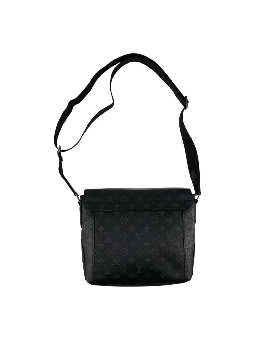 Louis Vuitton Monogram Eclipse Messenger PM Shoulder Bag Black